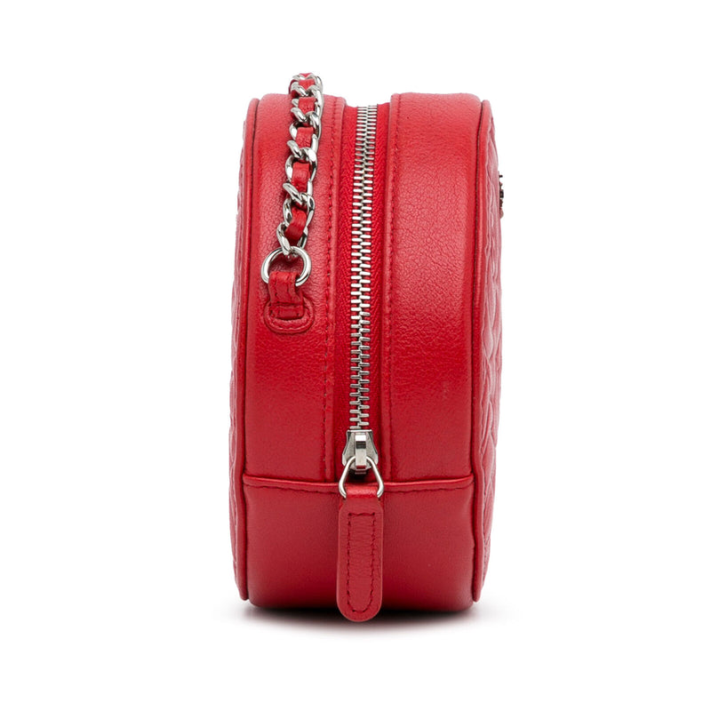 Chanel Camellia Round Crossbody Red