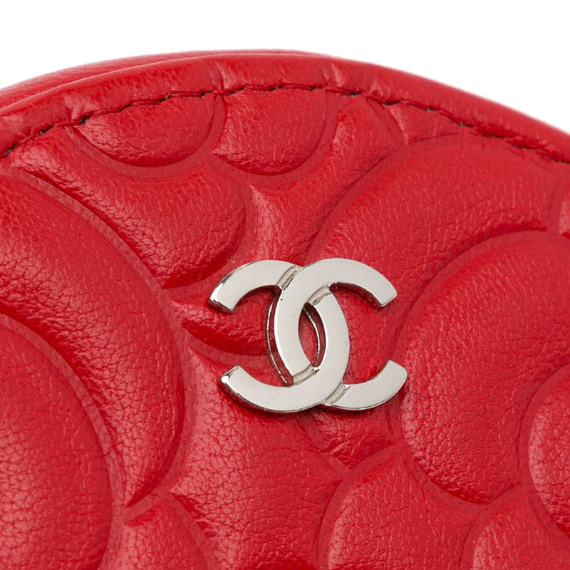 Chanel Camellia Round Crossbody Red