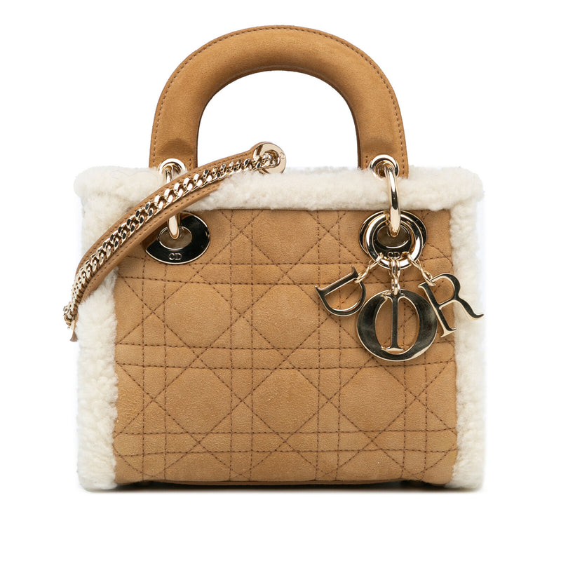 Dior Mini Shearling Cannage Lady