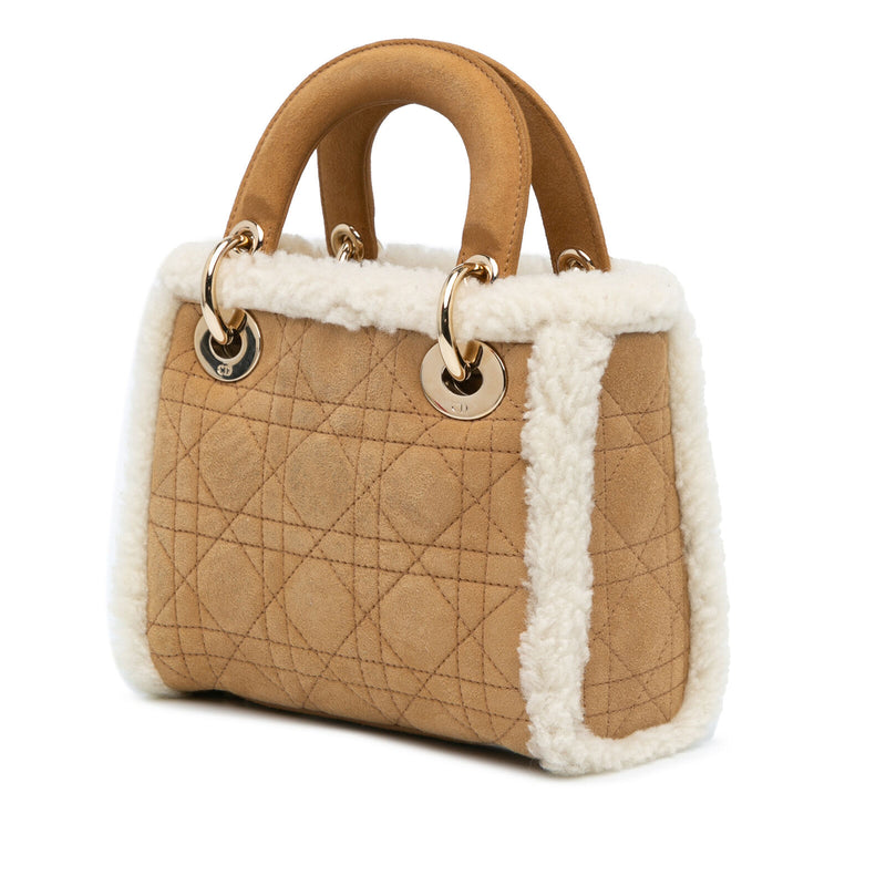 Dior Mini Shearling Cannage Lady