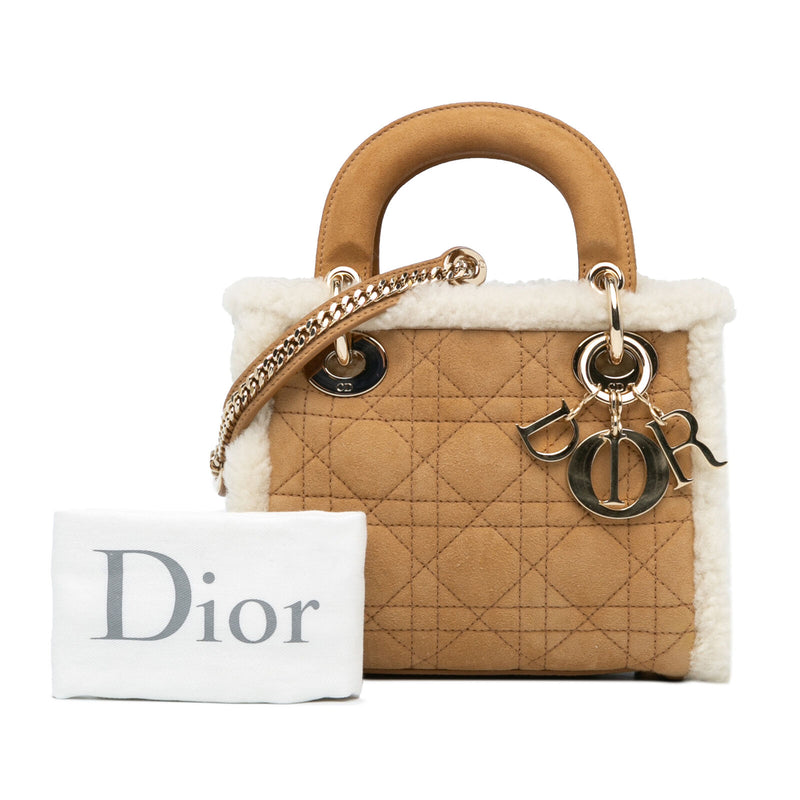 Dior Mini Shearling Cannage Lady