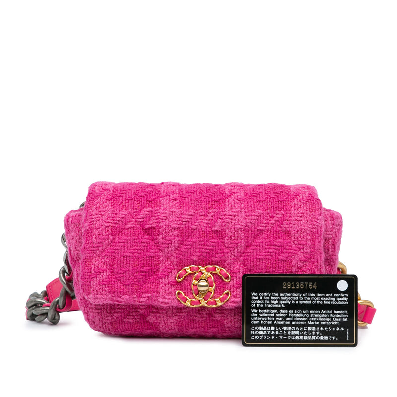 Chanel 19 Pink Hot Tweed Fabric