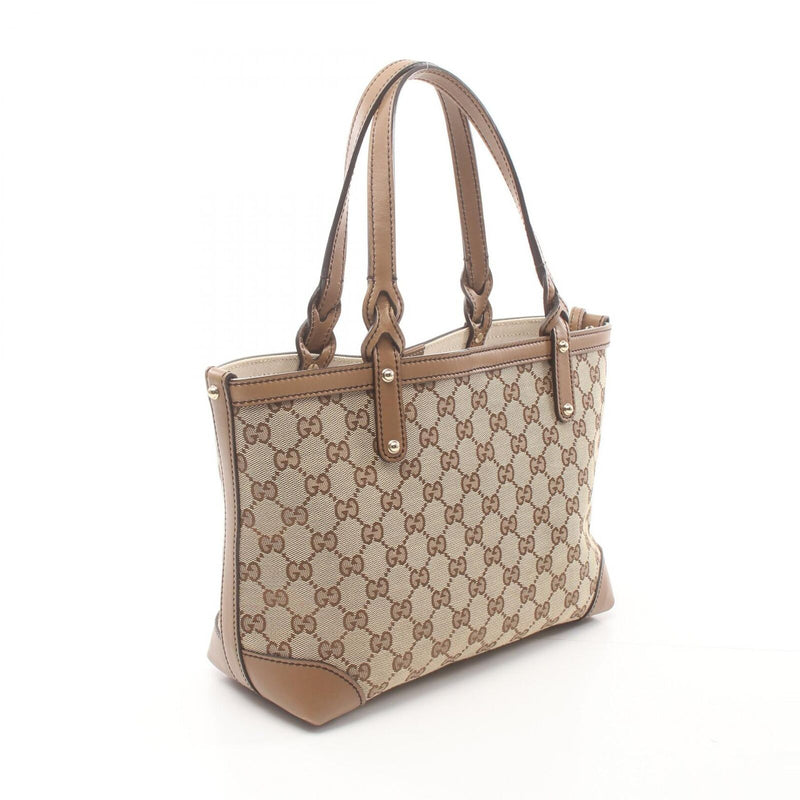 Gucci Gg Canvas Hand Tote Bag Leather