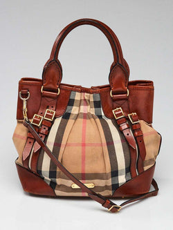 Burberry Brown Leather House Check