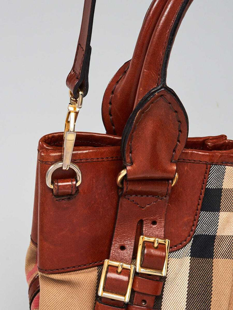 Burberry Brown Leather House Check