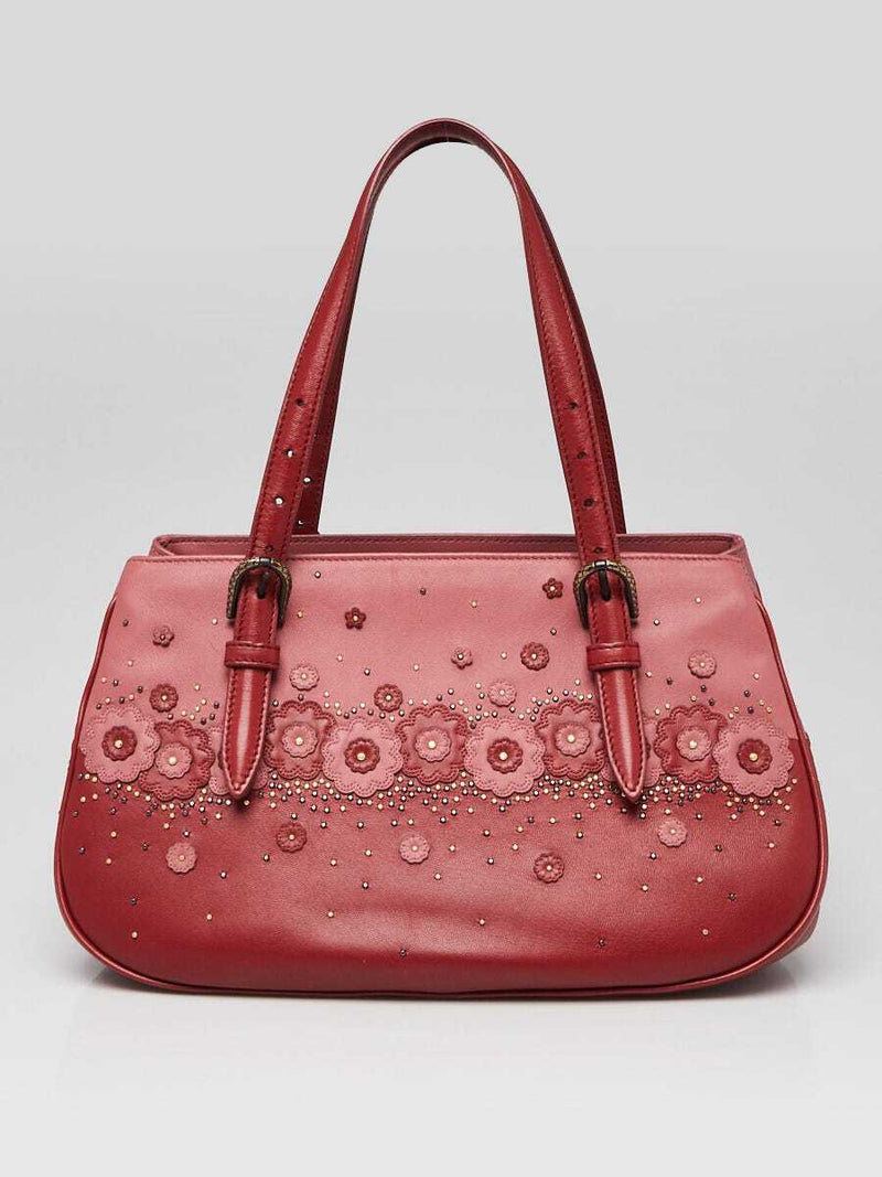 Bottega Veneta Red/Pink Leather Studded