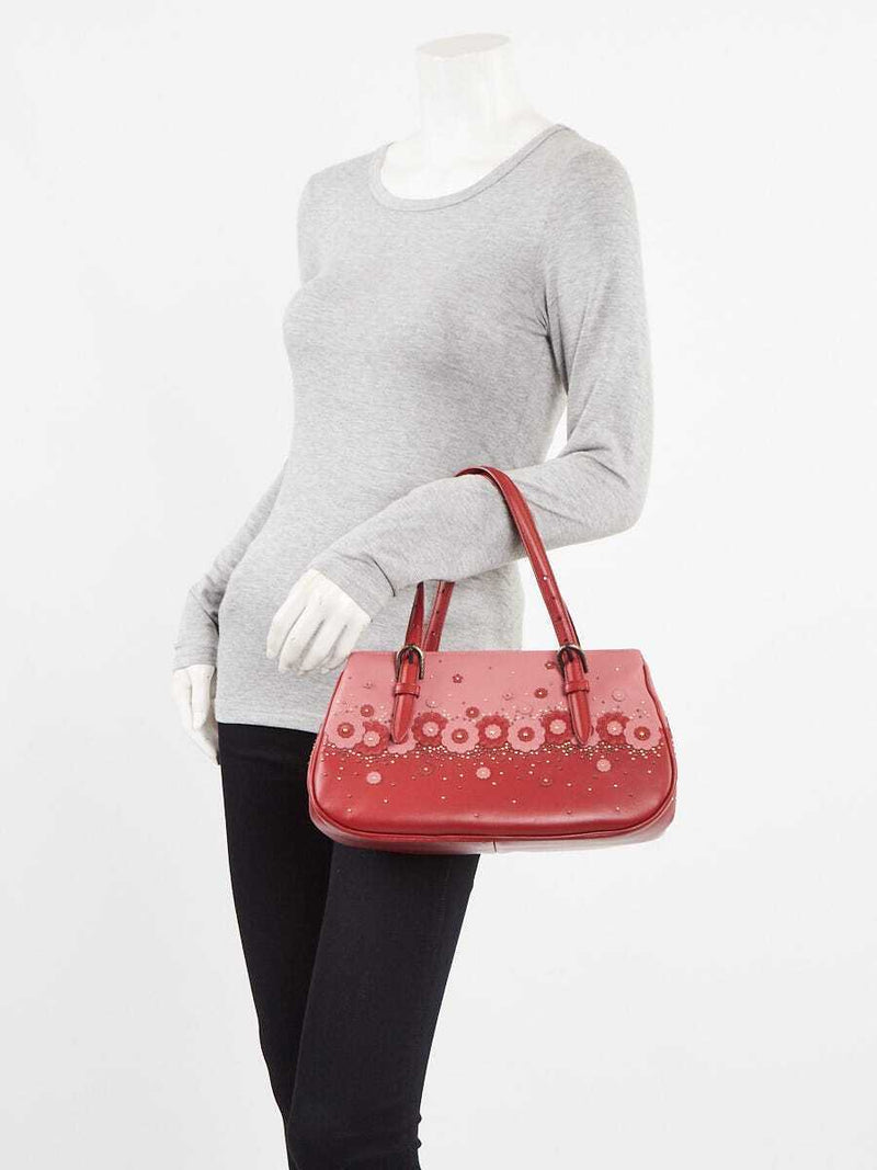 Bottega Veneta Red/Pink Leather Studded