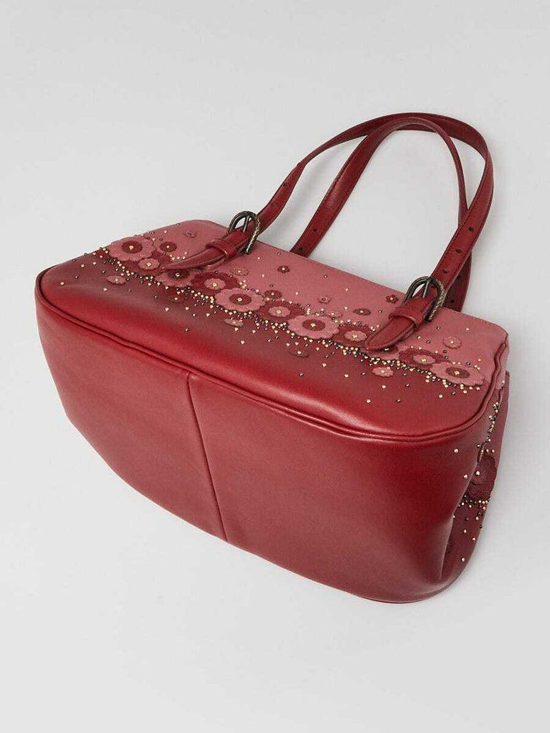 Bottega Veneta Red/Pink Leather Studded