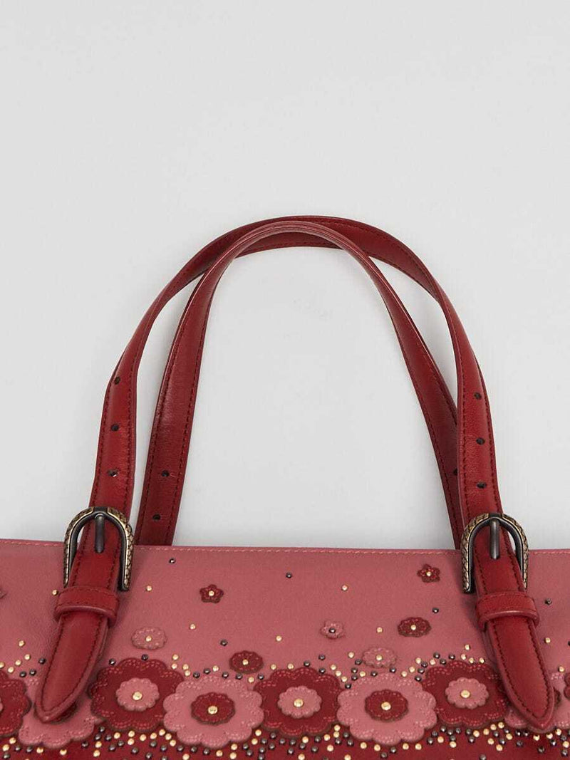 Bottega Veneta Red/Pink Leather Studded