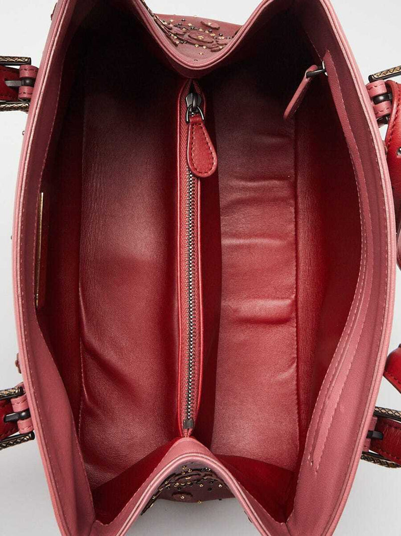 Bottega Veneta Red/Pink Leather Studded