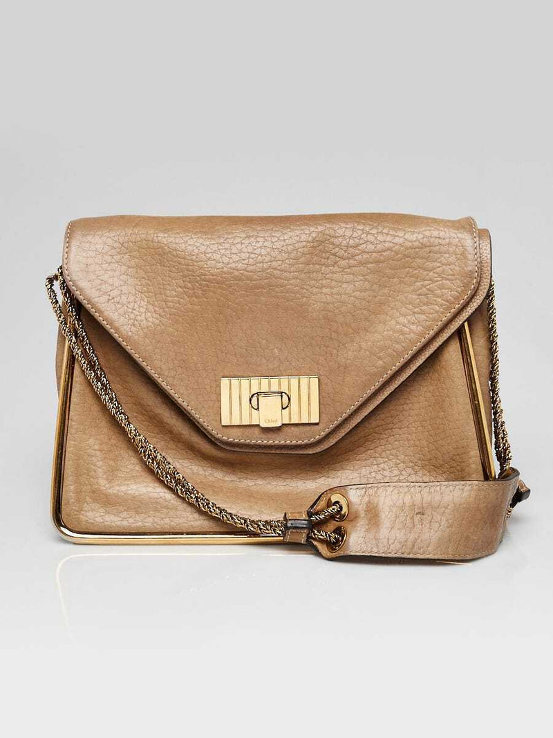 Chloe Light Brown Pebbled Leather Medium