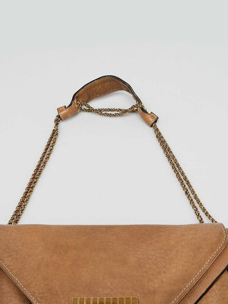 Chloe Light Brown Pebbled Leather Medium