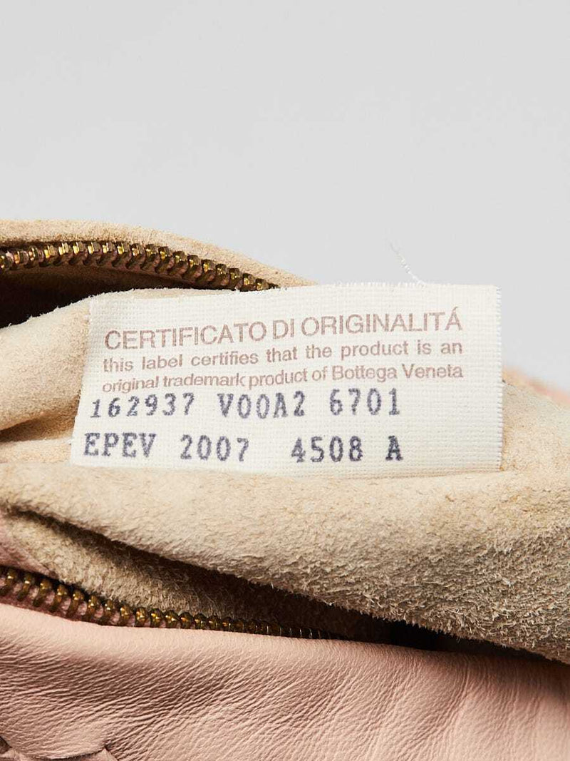 Bottega Veneta Pink Intrecciato Leather