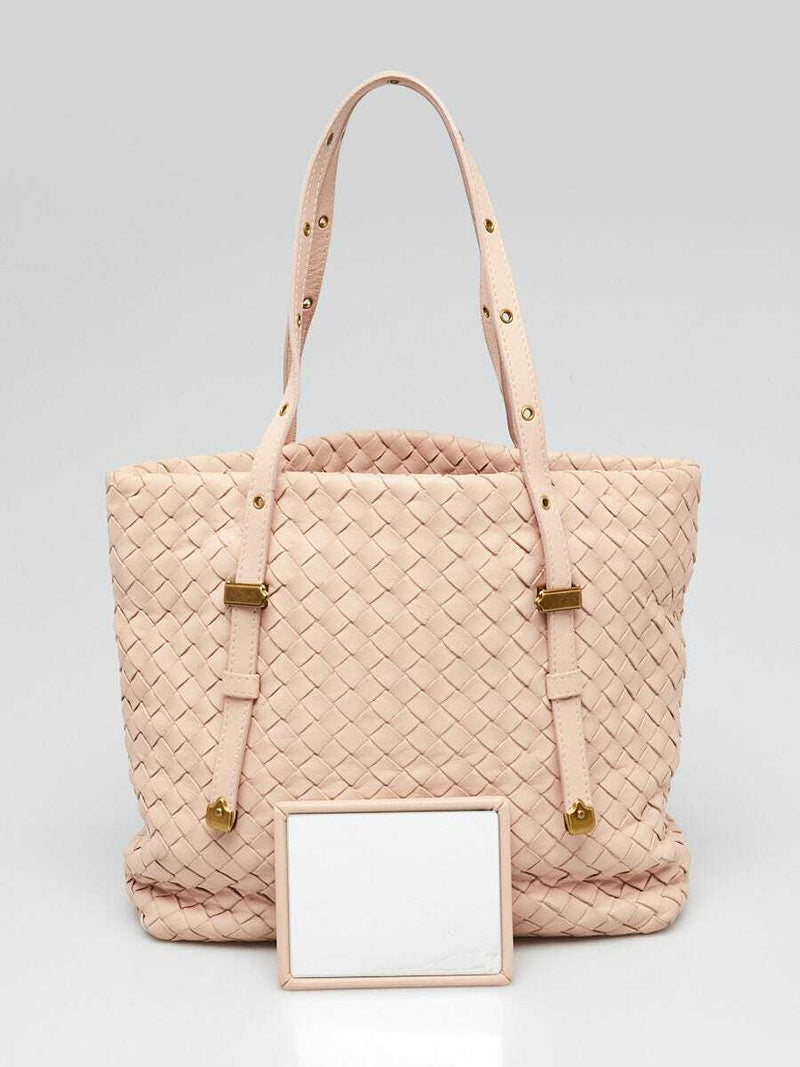 Bottega Veneta Pink Intrecciato Leather