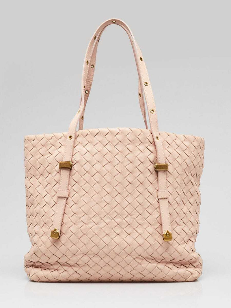 Bottega Veneta Pink Intrecciato Leather