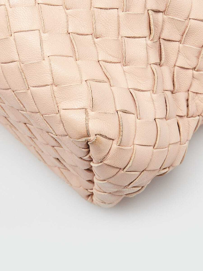 Bottega Veneta Pink Intrecciato Leather