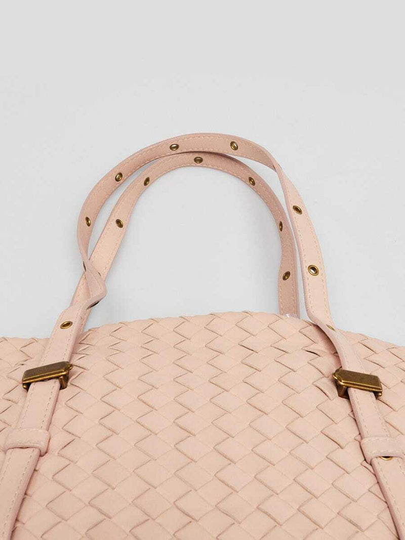 Bottega Veneta Pink Intrecciato Leather