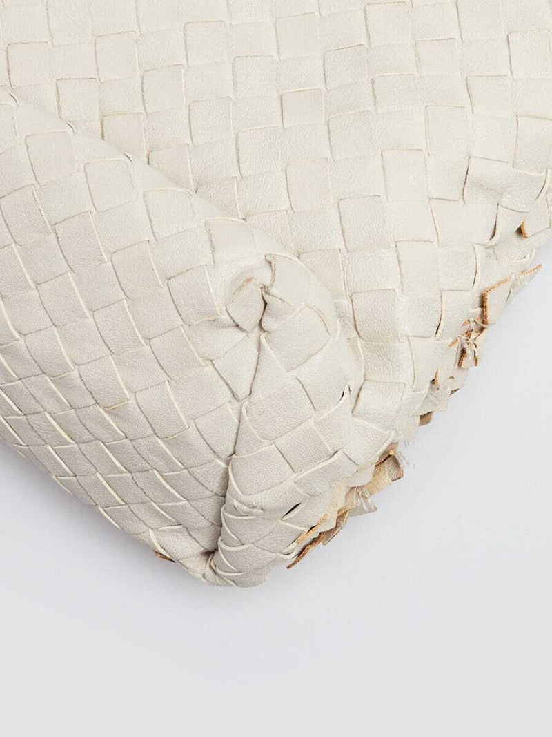 Bottega Veneta White Intrecciato Tobu