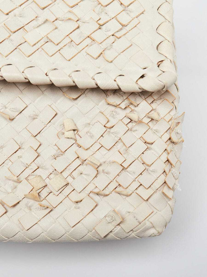 Bottega Veneta White Intrecciato Tobu