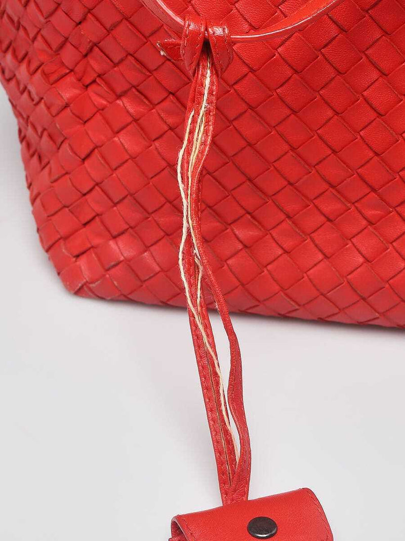 Bottega Veneta Red Intrecciato Woven