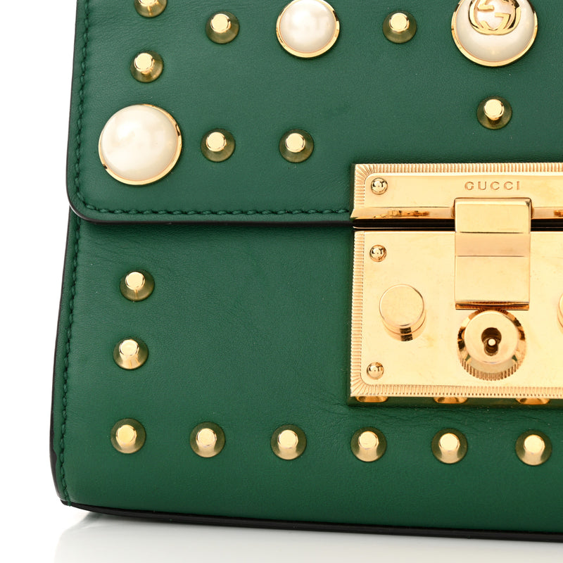 Gucci Calfskin Studded Small Padlock