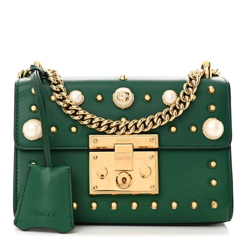 Gucci Calfskin Studded Small Padlock