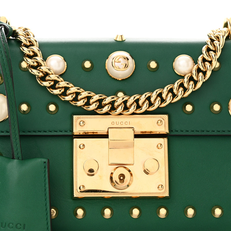 Gucci Calfskin Studded Small Padlock