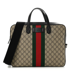 Gucci Gg Supreme Web Briefcase Black