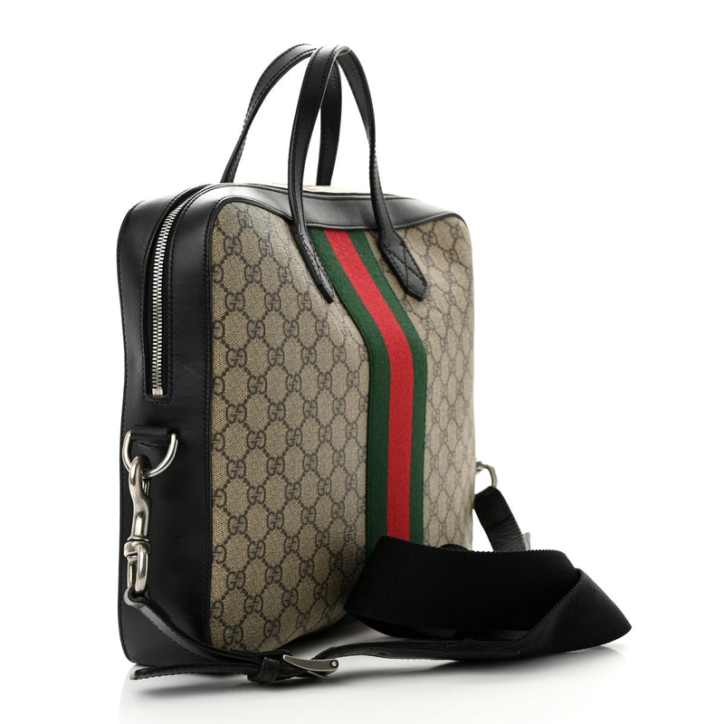 Gucci Gg Supreme Web Briefcase Black