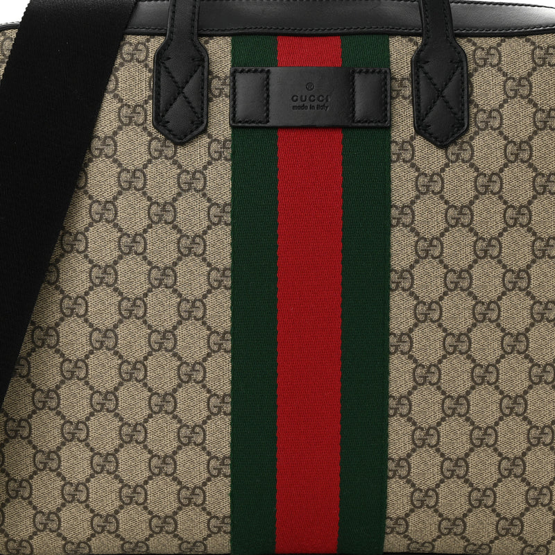 Gucci Gg Supreme Web Briefcase Black