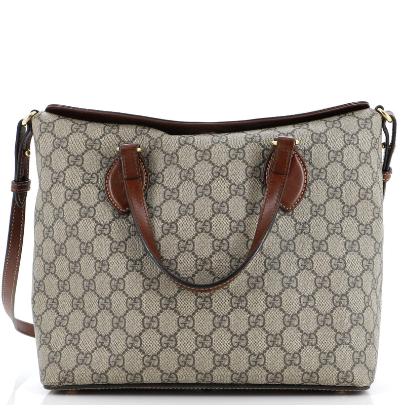 Gucci Signature Fold Over Tote Gg Coated