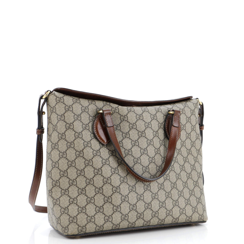 Gucci Signature Fold Over Tote Gg Coated