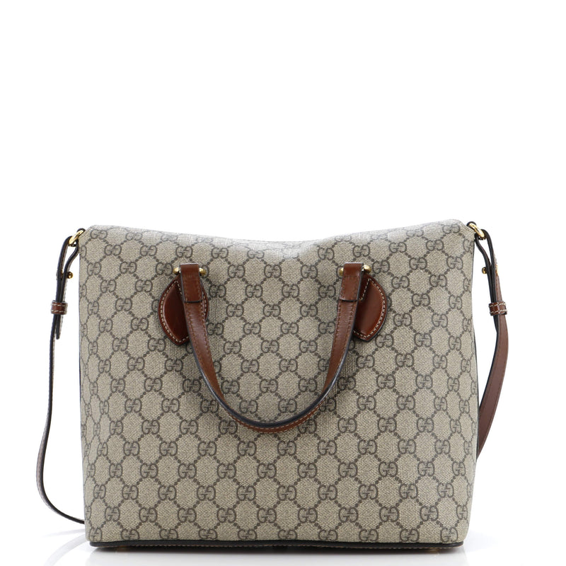 Gucci Signature Fold Over Tote Gg Coated