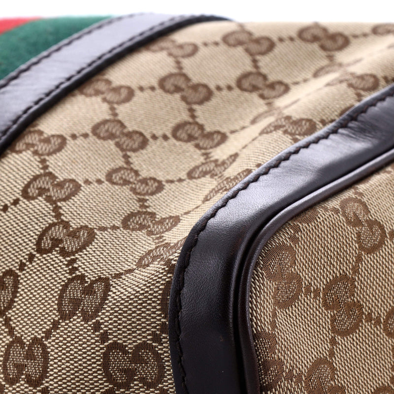 Gucci Vintage Web Boston Bag Gg Canvas