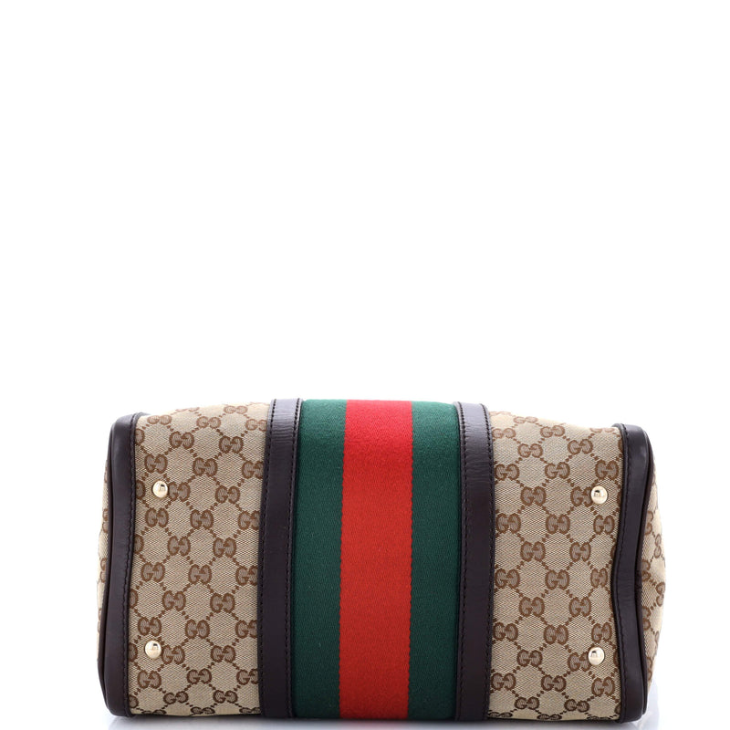 Gucci Vintage Web Boston Bag Gg Canvas