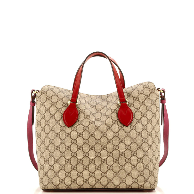 Gucci Signature Fold Over Tote Gg Coated