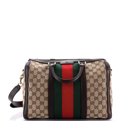 Gucci Vintage Web Boston Bag Gg Canvas