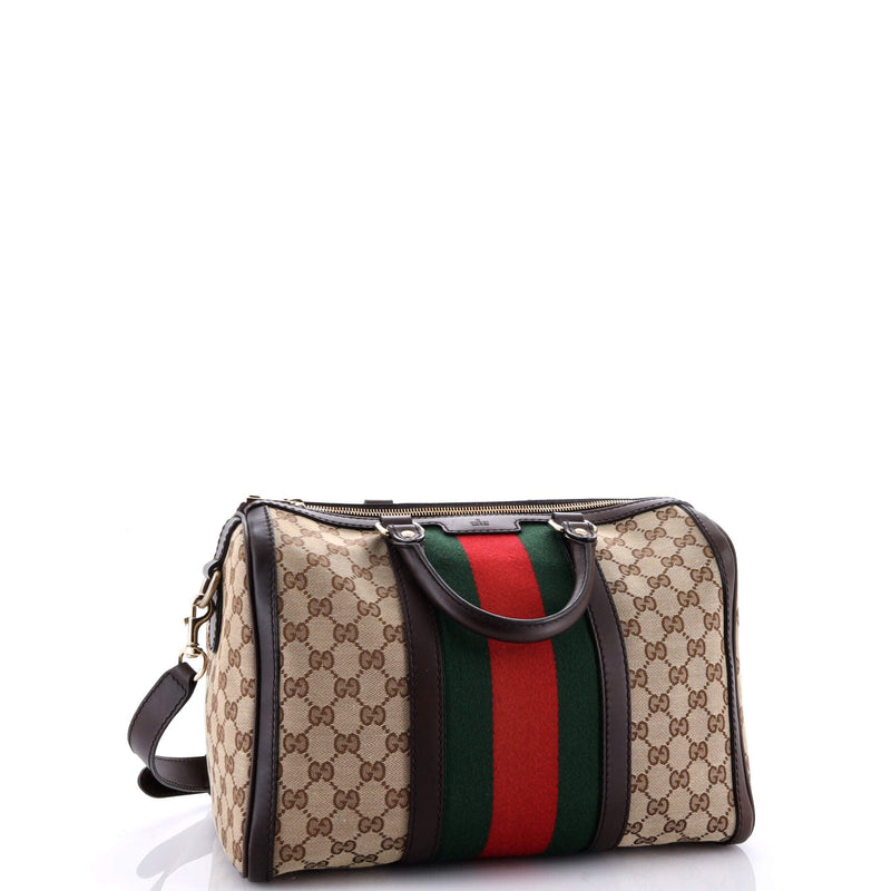 Gucci Vintage Web Boston Bag Gg Canvas