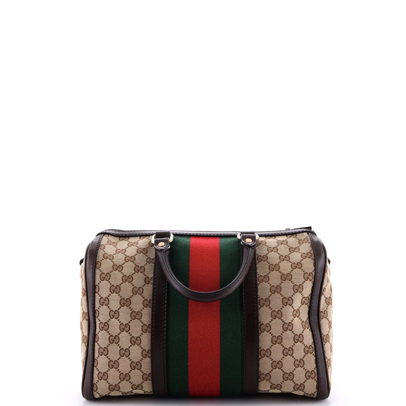 Gucci Vintage Web Boston Bag Gg Canvas