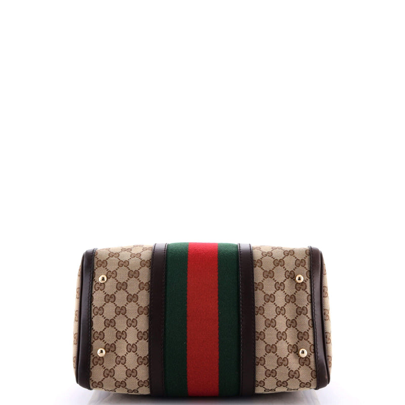 Gucci Vintage Web Boston Bag Gg Canvas