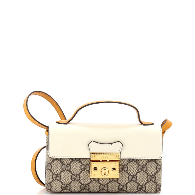 Gucci Padlock Top Handle Bag Gg Coated