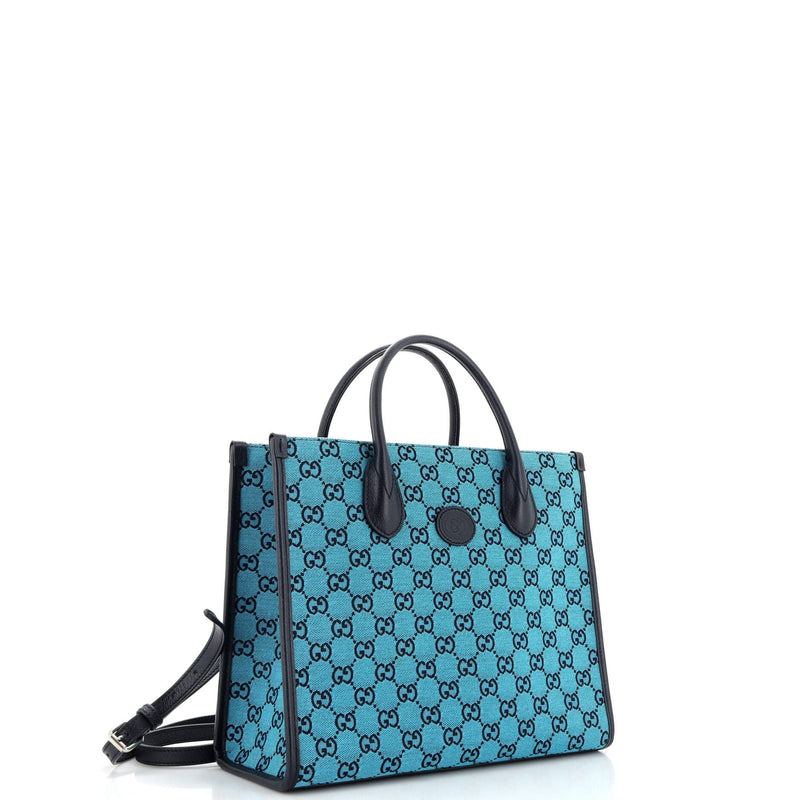 Gucci Structured Top Handle Open Tote Gg