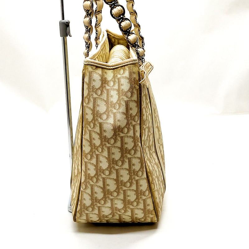 Christian Dior Shoulder Bag Beige Pvc