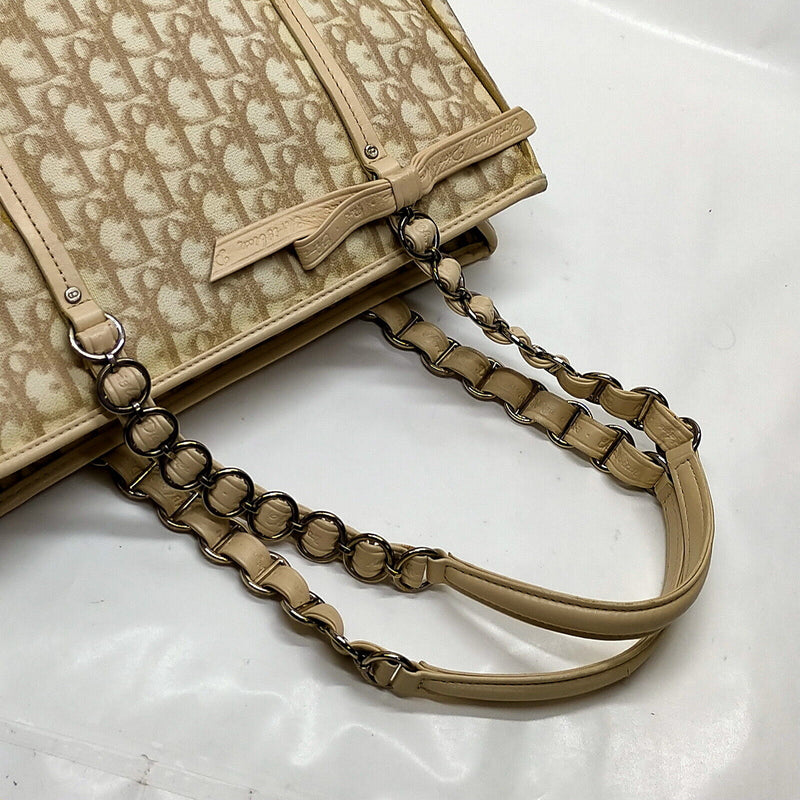 Christian Dior Shoulder Bag Beige Pvc