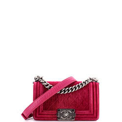 Chanel Boy Flap Bag Quilted Velvet Small