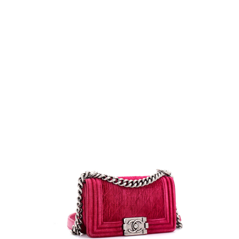 Chanel Boy Flap Bag Quilted Velvet Small