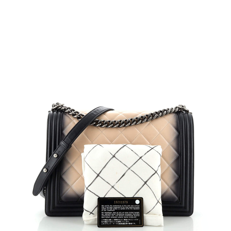 Chanel Boy Flap Bag Quilted Ombre