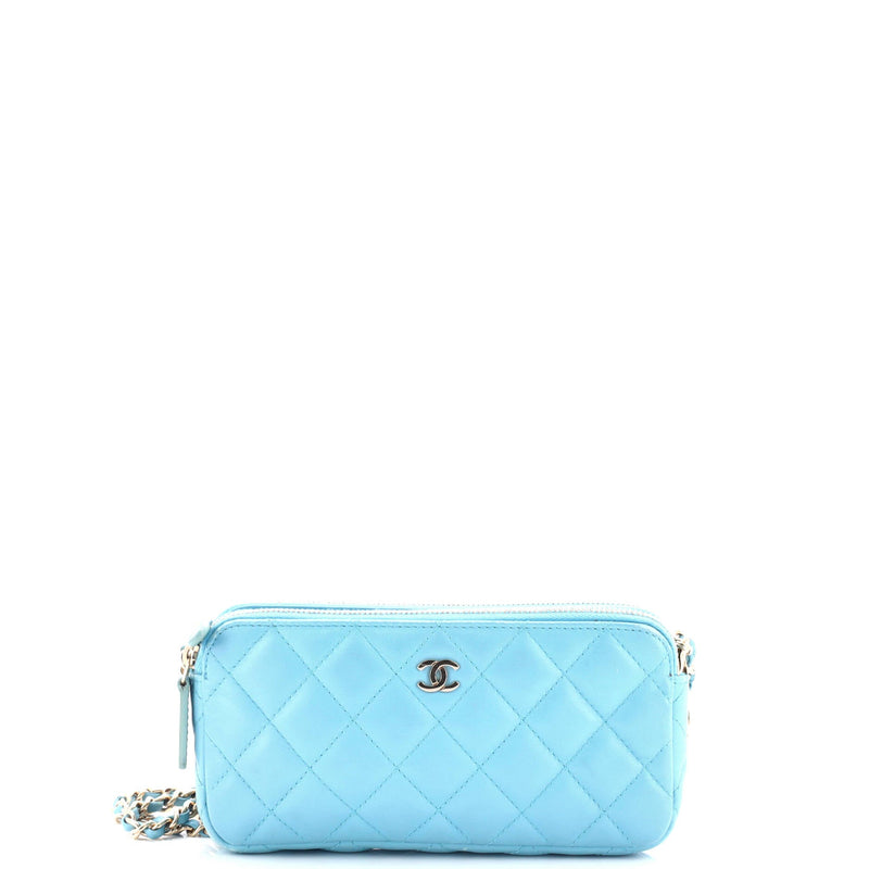 Chanel Double Zip Clutch With Chain