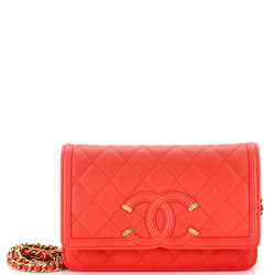 Chanel Filigree Wallet On Chain Quilted