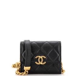 Chanel Plate Logo Cc Flap Card Holder On